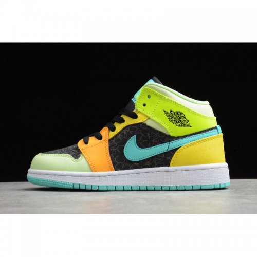 2020 Air Jordan 1 Mid SE "Clover" Black/Auhora Green BQ6931-037
