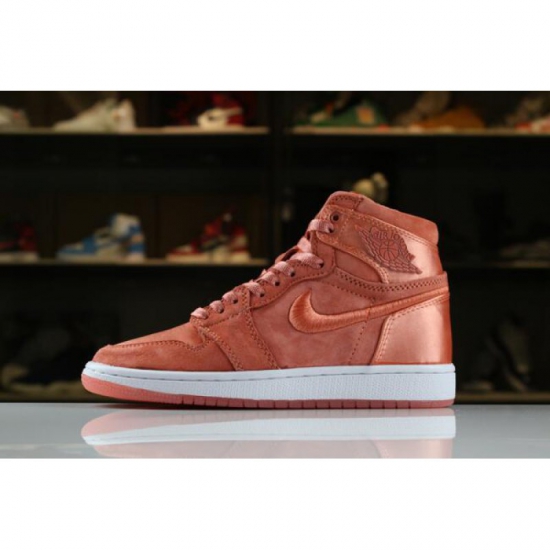 Women's Air Jordan 1 Retro High SOH Sunblush/White-Metallic Gold - Click Image to Close