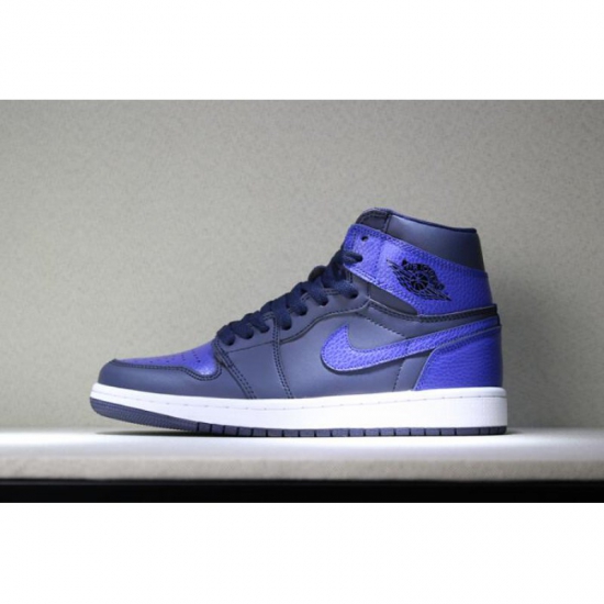 Air Jordan 1 Mid "Pairs Obsidian And Royal" Obsidian/Summit Whit - Click Image to Close