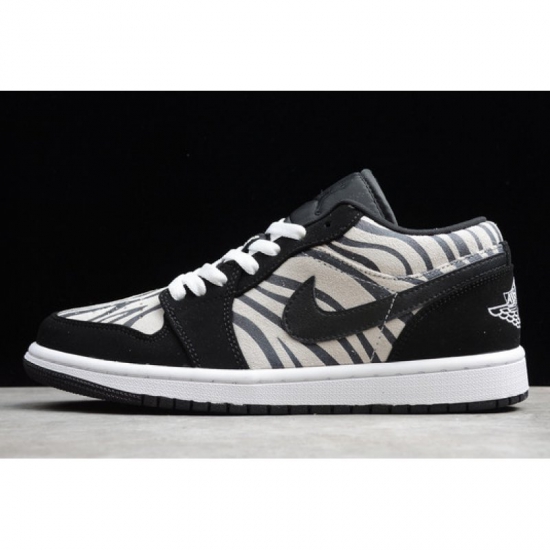 2019 Air Jordan 1 Low "Zebra" Black/White-Sail 553560-057 - Click Image to Close