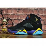 2020 Air Jordan 7 Retro Black/Purple-Yellow For Sale