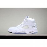 Kid's Air Jordan 5 Retro "Metallic White" White/Metallic Silver-