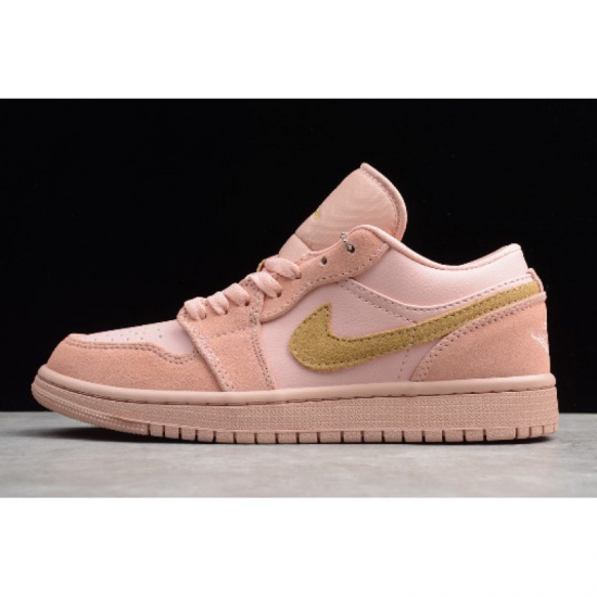 2019 Wmns Air Jordan 1 Low GS Coral Stardust Pink Club Gold CJ92 - Click Image to Close