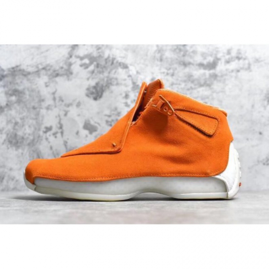 Air Jordan 18 "Orange Suede" Campfire Orange/Campfire Orange-Sai - Click Image to Close