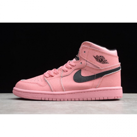 2019 Air Jordan 1 Retro High Pink Black Kids' Sizing 555112-601 - Click Image to Close