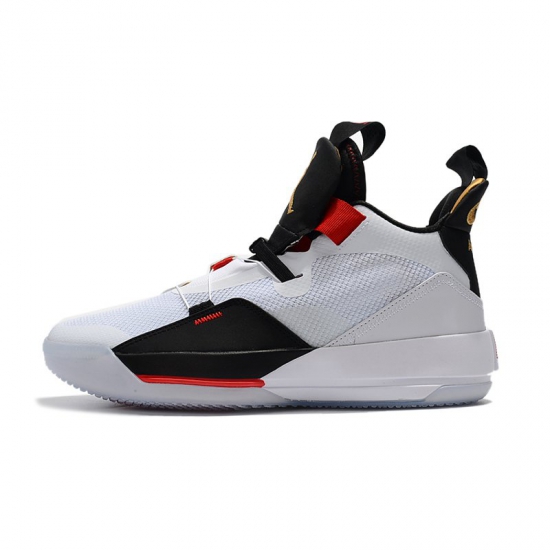 Air Jordan 33 "Future of Flight" White/Metallic Gold/Black-Vast - Click Image to Close