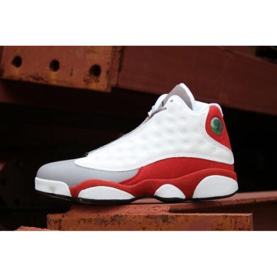 New Air Jordan 13 Retro "Grey Toe" White/Black-True Red-Cement G - Click Image to Close