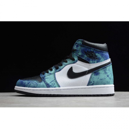 2020 Air Jordan 1 High OG "Tie Dye" White/Black-Aurora Green CD0 - Click Image to Close