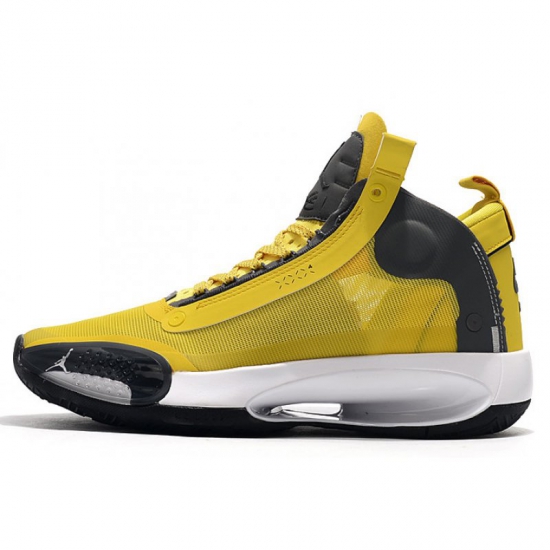 2019 Air Jordan 34 XXXIV Yellow/Grey-White Shoes For Sale - Click Image to Close