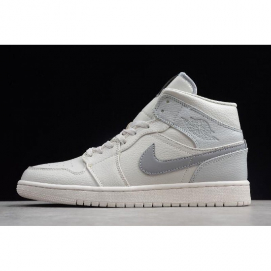 Air Jordan 1 Mid SE Light Bone/Grey Fog-Reflect Silver 852542-00 - Click Image to Close
