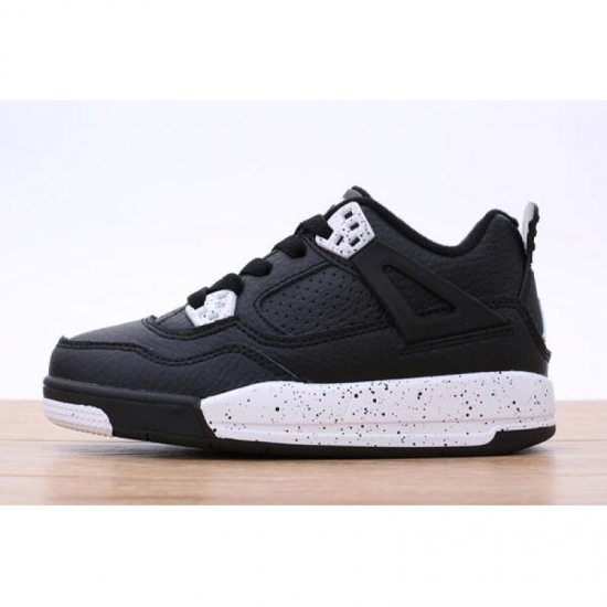Kid's Air Jordan 4 Black White For Sale - Click Image to Close