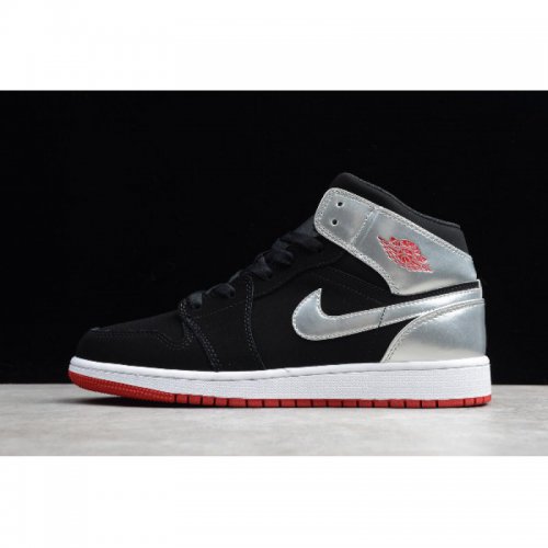 2019 Air Jordan 1 Mid "Johnny Kilroy" Black/Gym Red-Metallic Sil