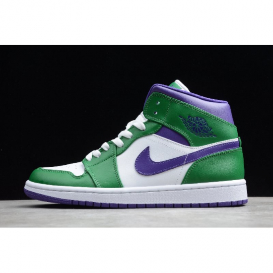 2020 Air Jordan 1 Mid "Hulk" Aloe Verde/Court Purple 554724-300 - Click Image to Close