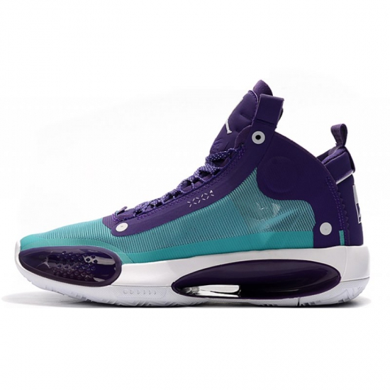 2020 Air Jordan 34 "Hornets" PE Blue Lagoon/Grand Purple-White - Click Image to Close