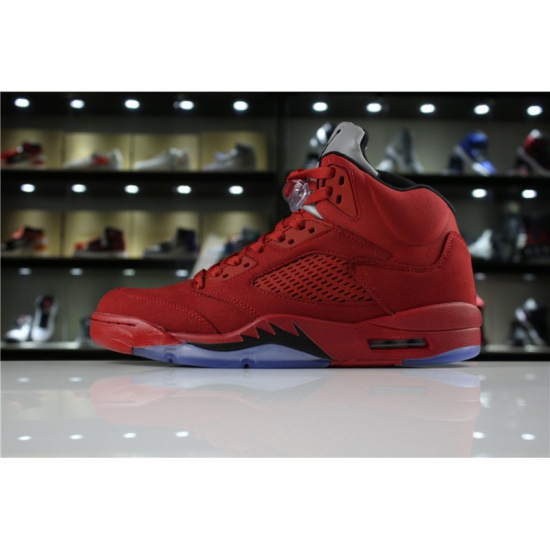 Mens Air Jordan 5 "Red Suede" University Red/Black 136027-602 - Click Image to Close