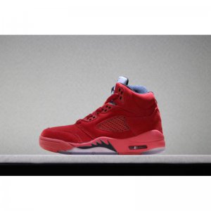 Kid's Air Jordan 5 Retro "Red Suede" University Red/Black Free S