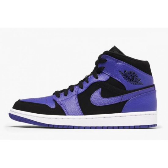 Air Jordan 1 Mid Black/Dark Concord-White 554724-051 - Click Image to Close