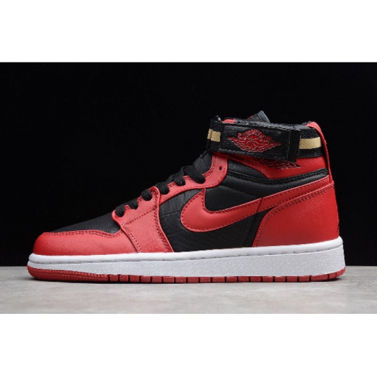 2019 Air Jordan 1 High Strap "Bred" Black/Gym Red-White 342132-0 - Click Image to Close
