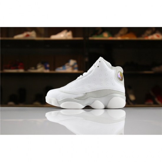 Kid's Air Jordan 13 "Pure Platinum" White/Metallic Silver-Pure P - Click Image to Close