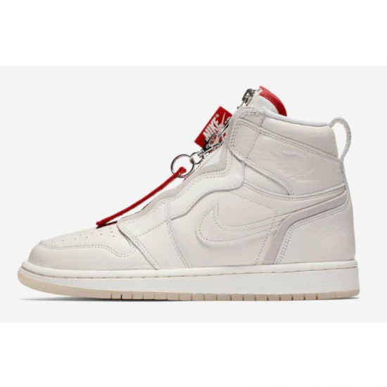 Vogue x Air Jordan 1 High Zip AWOK Sail/Sail-University Red BQ08 - Click Image to Close