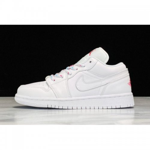 2020 Air Jordan 1 Low GS White/Pink-Blue 554723-102
