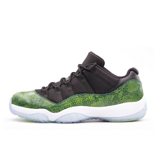 Air Jordan 11 Retro Low "Green Snakeskin" Black/Nightshade-White - Click Image to Close