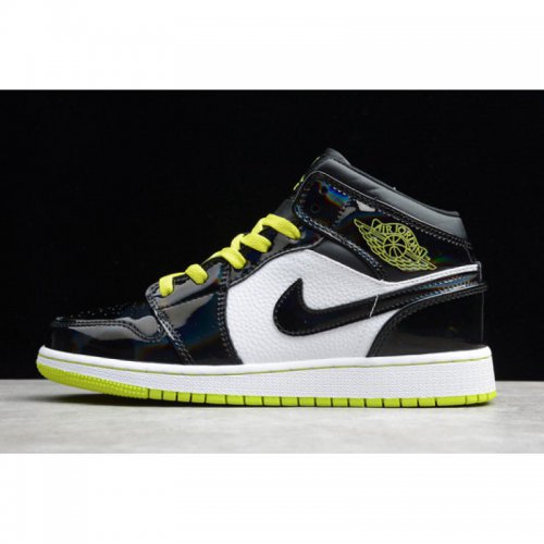 2019 Air Jordan 1 Mid SE GS Black Cyber Mystic Green BQ6931-003
