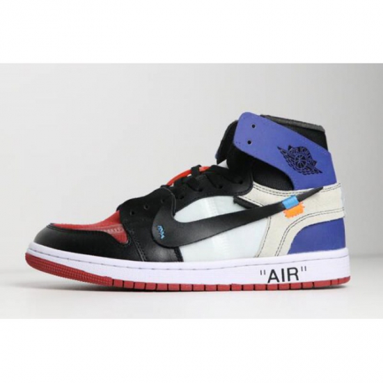 Off-White x Air Jordan 1 Black/Varsity Royal-Varsity Red-White A - Click Image to Close