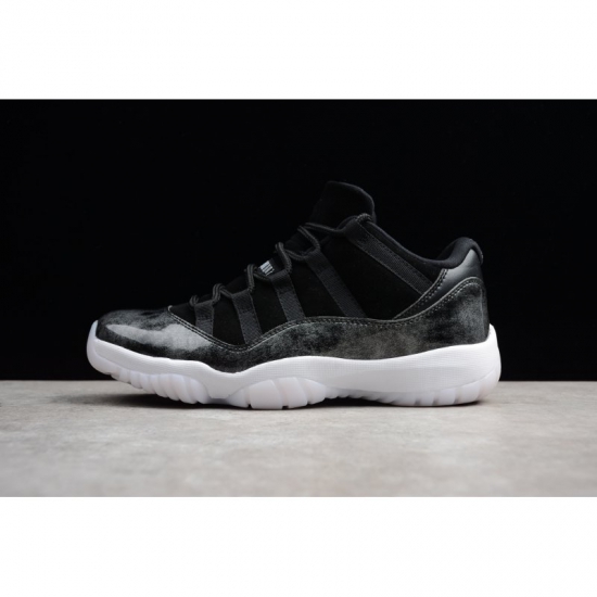 New Air Jordan 11 Retro Low "Barons" Black/Metallic Silver-White - Click Image to Close