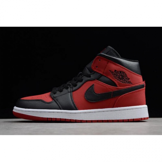 Air Jordan 1 Mid "Banned" Gym Red/Black-White 554724-610 - Click Image to Close