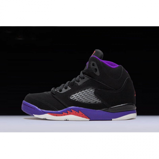 New Air Jordan 5 Retro "Raptors" Black/Ember Glow-Fierce Purple - Click Image to Close