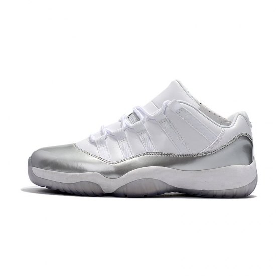 New Air Jordan 11 Retro Low White/Metallic Silver 833001-102 - Click Image to Close
