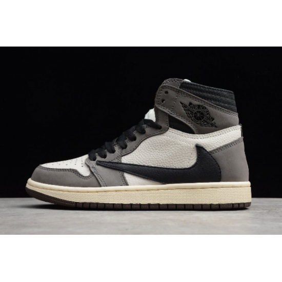 2019 Air Jordan 1 High OG TS SP Travis Scott Sail/Black-Grey CD4 - Click Image to Close