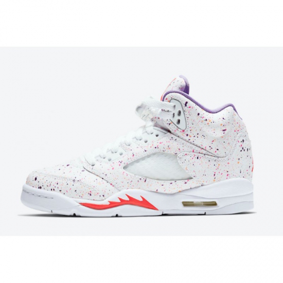 2020 Air Jordan 5 GS "Easter" White/Laser Crimson-Voltage Purple - Click Image to Close
