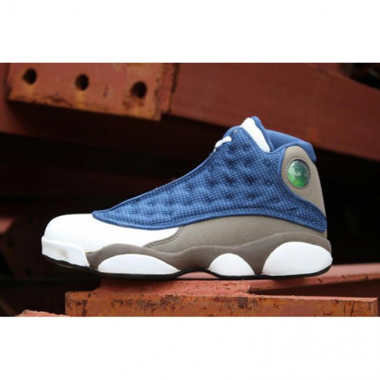Men's Air Jordan 13 Retro "Flint" Frnch Blue/Unvrsty Blue-Flint - Click Image to Close