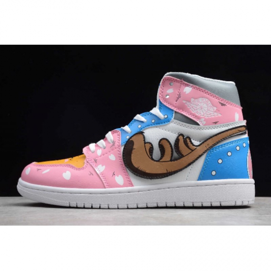 2019 Air Jordan 1 High Pink/White-Blue-Orange Men's and Women's - Click Image to Close