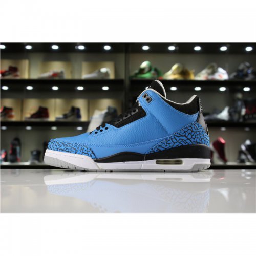 New Air Jordan 3 Retro "Powder Blue" Dark Powder Blue/Black-Wolf