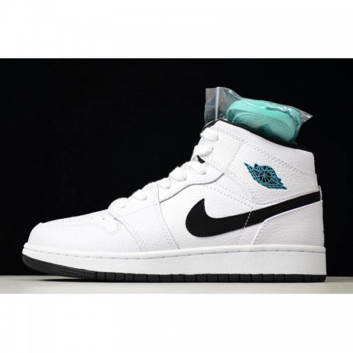 Air Jordan 1 Mid GS "Hyper Jade" White/Black-Hyper Jade 554725-1