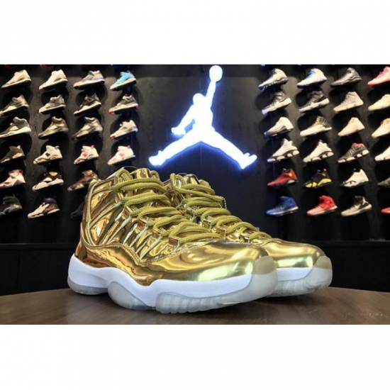 Air Jordan 11 Pinnacle Metallic Gold/White Kawhi Leonard Basketb - Click Image to Close