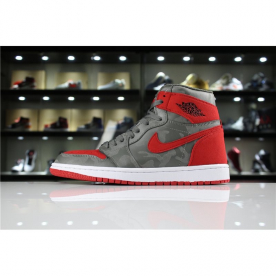 Air Jordan 1 High Premium "Camo" River Rock/Black Men's Size AA3 - Click Image to Close