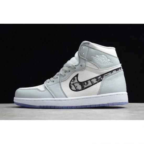 2020 Dior x Air Jordan 1 High OG AJ1 Grey/White-Black 553668-999 - Click Image to Close