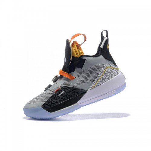 Air Jordan 33 "Elephant Print" Black/Wolf Grey-Orange-White For