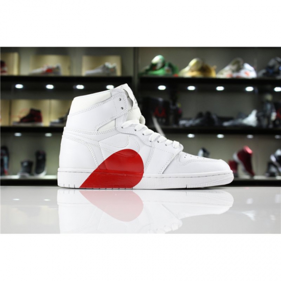 New Air Jordan 1 High White/Half Heart Women's and Men's Size Fo - Click Image to Close