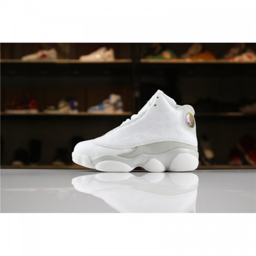 Kid's Air Jordan 13 "Pure Platinum" White/Metallic Silver-Pure P