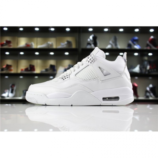Air Jordan 4 IV "Pure Money" White/Metallic Silver 308497-100 - Click Image to Close
