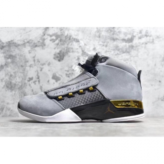 Air Jordan 17 "Trophy Room" Cool Grey/Metallic Gold-Black AH7963 - Click Image to Close