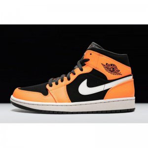 Air Jordan 1 Mid Orange/Black-White 554724-062