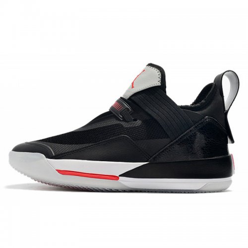 2019 Air Jordan 33 SE "Black Cement" Black/Fire Red-Particle Gre