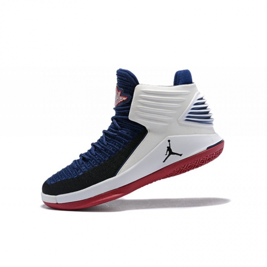 New Air Jordan 32 "Cavs" PE Navy/White-Red Men's Basketball Shoe - Click Image to Close