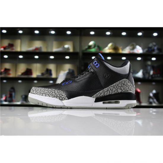 Fragment Design x Air Jordan 3 Retro Black/Royal Blue-White - Click Image to Close